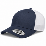 YP Classics Retro Blank 6-Panel Adjustable Trucker Snapback Hat - Black/White