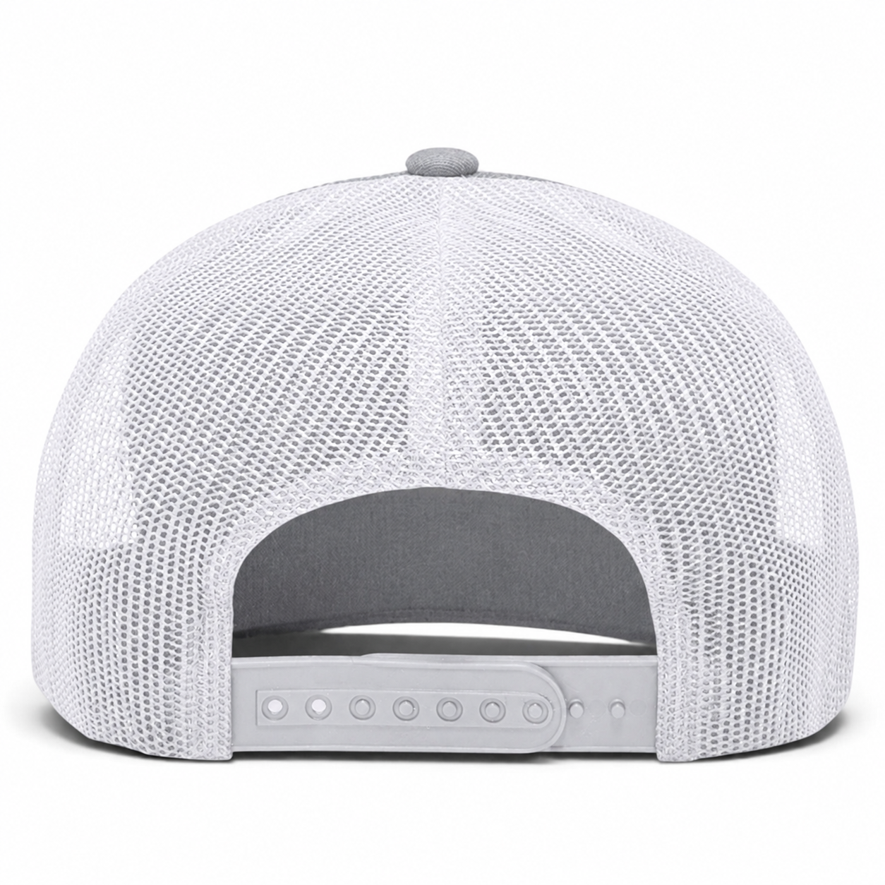 YP Classics Retro Blank 6-Panel Adjustable Trucker Snapback Hat - Heather Gray/White