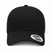 YP Classics Retro Blank 6-Panel Adjustable Trucker Snapback Hat - Black/Black