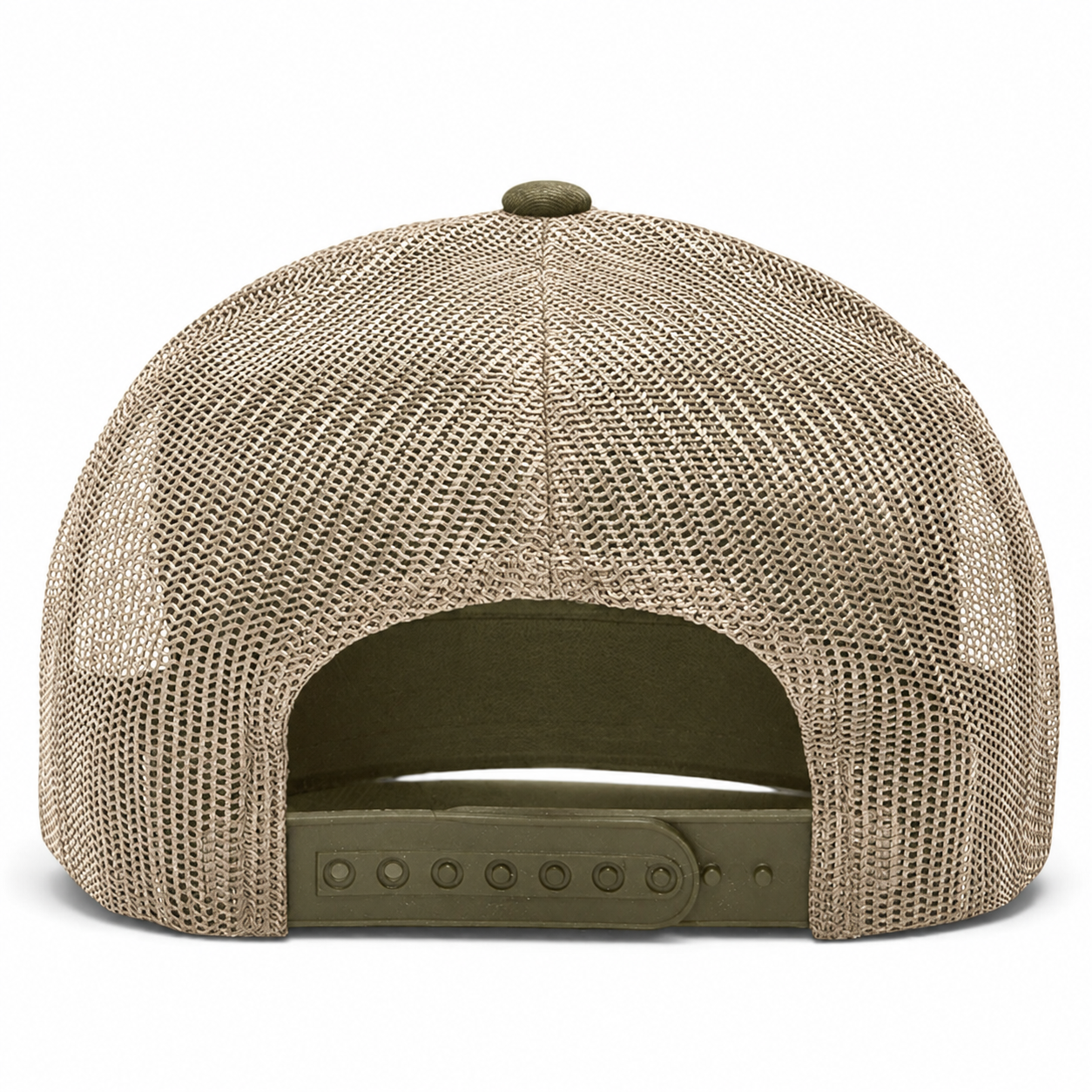 YP Classics Retro Blank 6-Panel Adjustable Trucker Snapback Hat - Olive/Khaki
