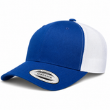 YP Classics Retro Blank 6-Panel Adjustable Trucker Snapback Hat - Blue/White