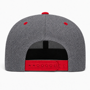 YP Classics Premium Blank 6-Panel Adjustable Snapback Hat - Dark Gray/Red