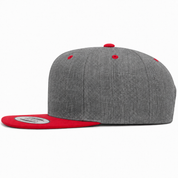 YP Classics Premium Blank 6-Panel Adjustable Snapback Hat - Dark Gray/Red