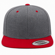 YP Classics Premium Blank 6-Panel Adjustable Snapback Hat - Dark Gray/Red