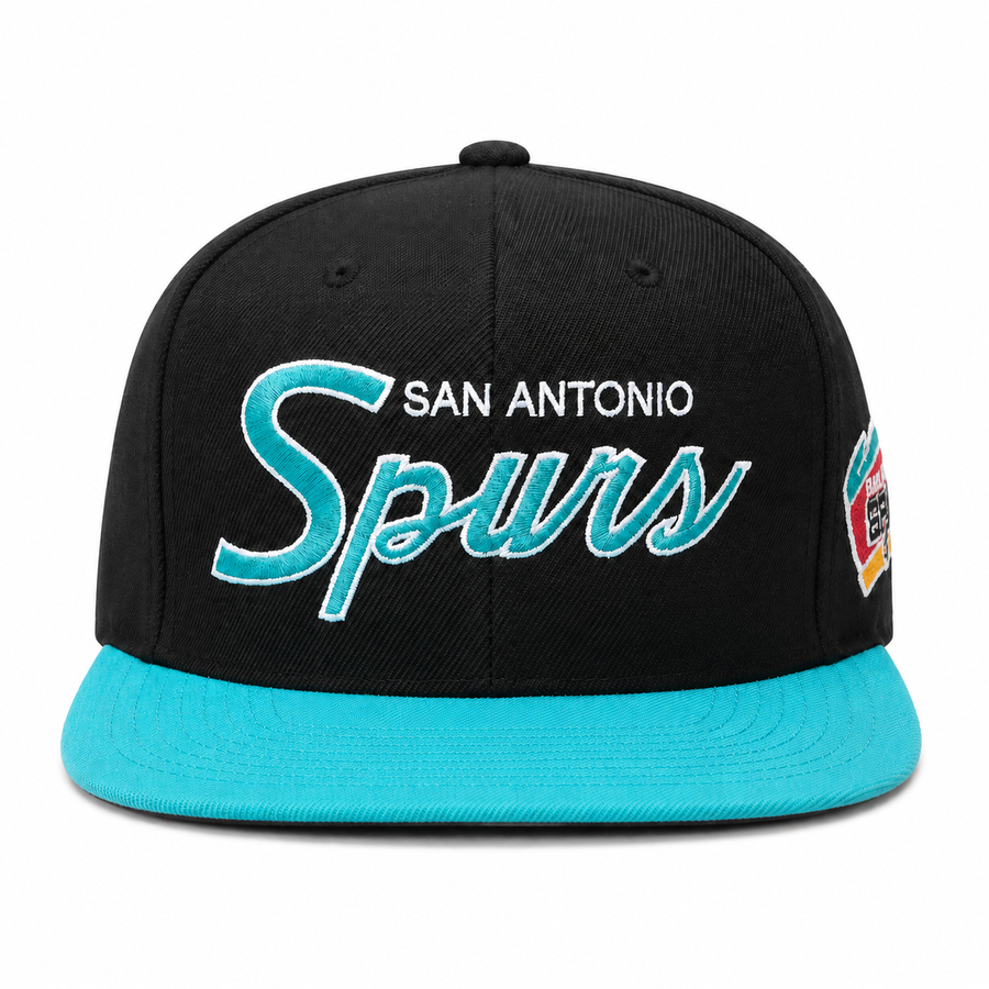 San Antonio Spurs Black/Turquoise Mitchell & Ness Snapback - Product Image