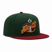 Seattle Sonics Dark Green/Maroon Mitchell & Ness OG Adjustable Snapback Hat - Product Image