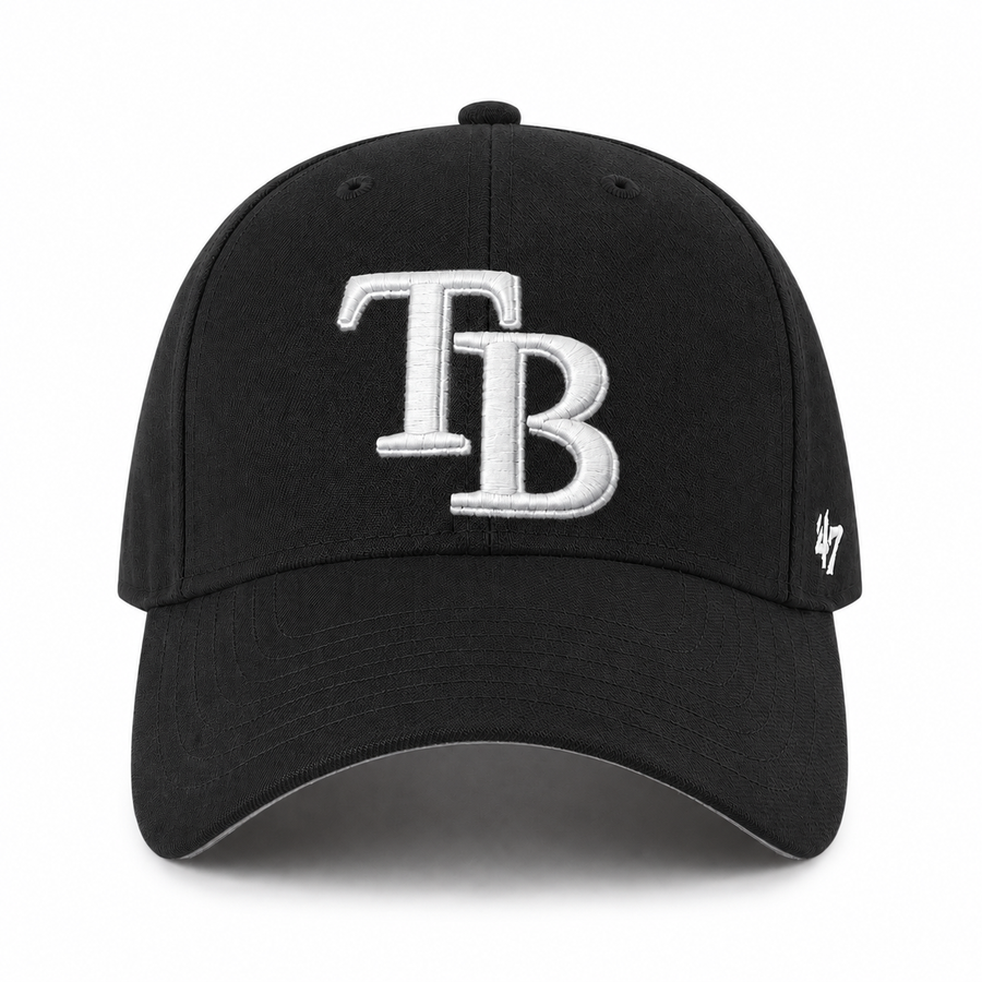 Tampa Bay Rays '47 Brand MVP Adjustable Baseball Cap - Black - Product Image