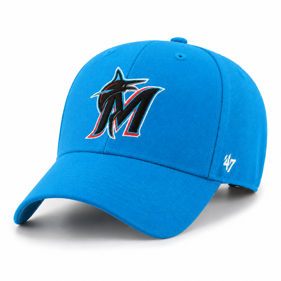 Miami Marlins '47 Brand MVP Adjustable Baseball Cap - Electric Blue - Product Image