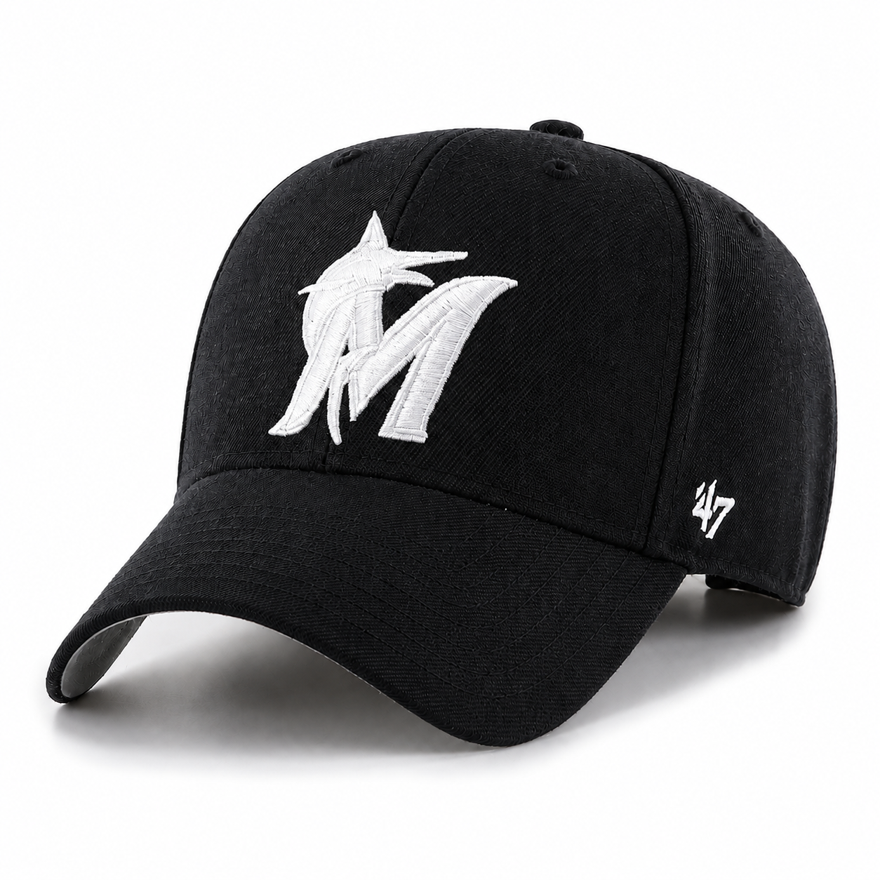 Miami Marlins '47 Brand MVP Adjustable Baseball Cap - Black - Product Image
