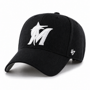 Miami Marlins '47 Brand MVP Adjustable Baseball Cap - Black - Product Image