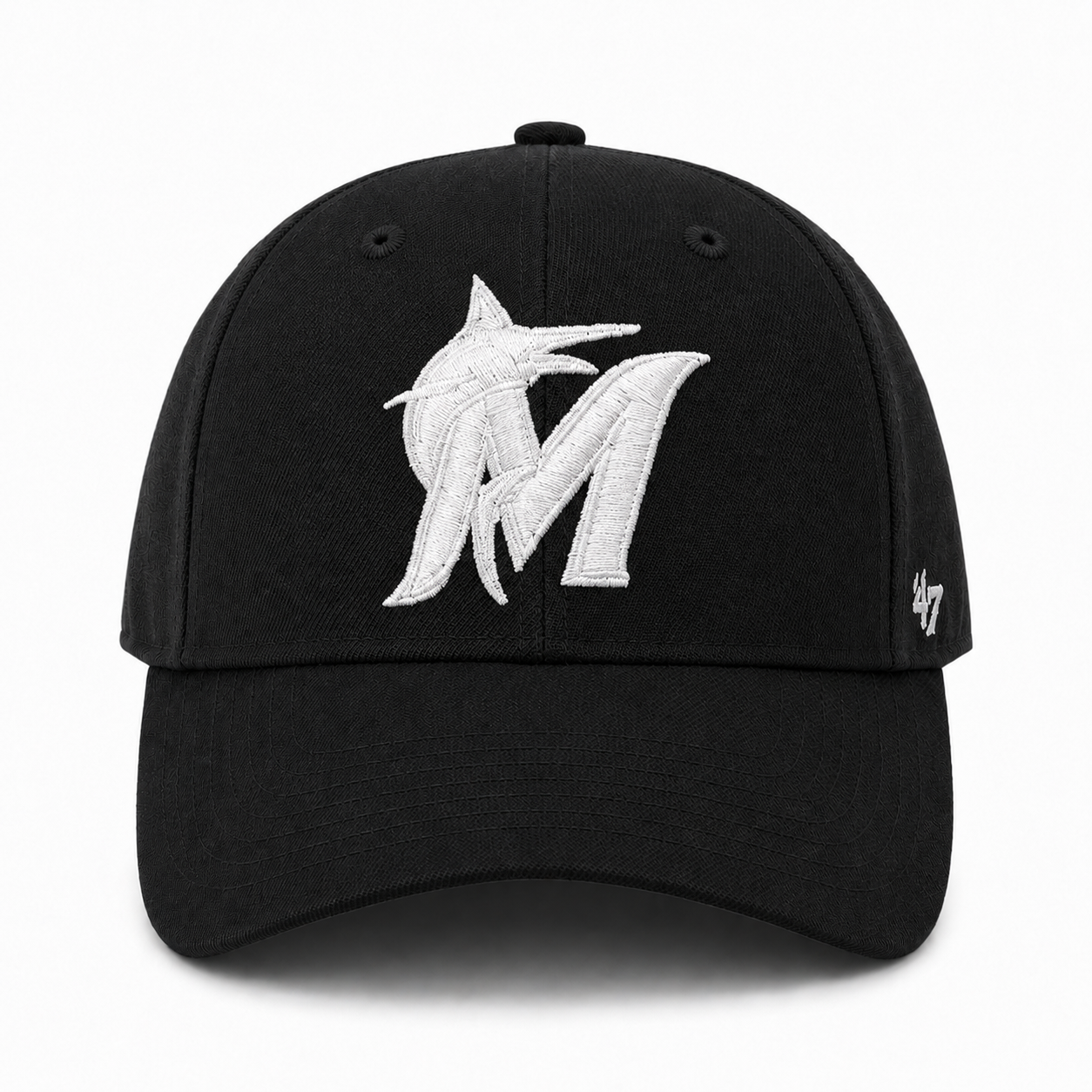 Miami Marlins '47 Brand MVP Adjustable Baseball Cap - Black - Product Image