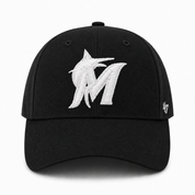 Miami Marlins '47 Brand MVP Adjustable Baseball Cap - Black - Product Image