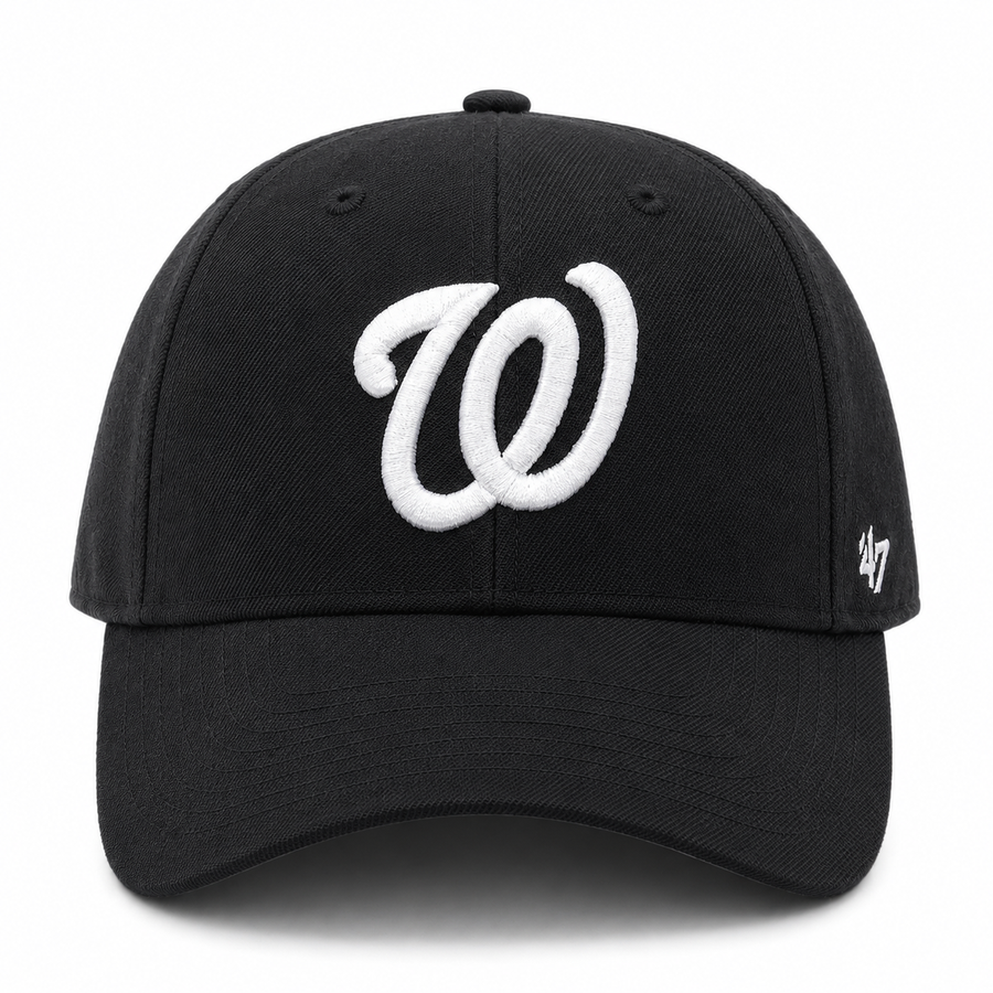 Washington Nationals '47 Brand MVP Adjustable Baseball Cap - Black - Product Image