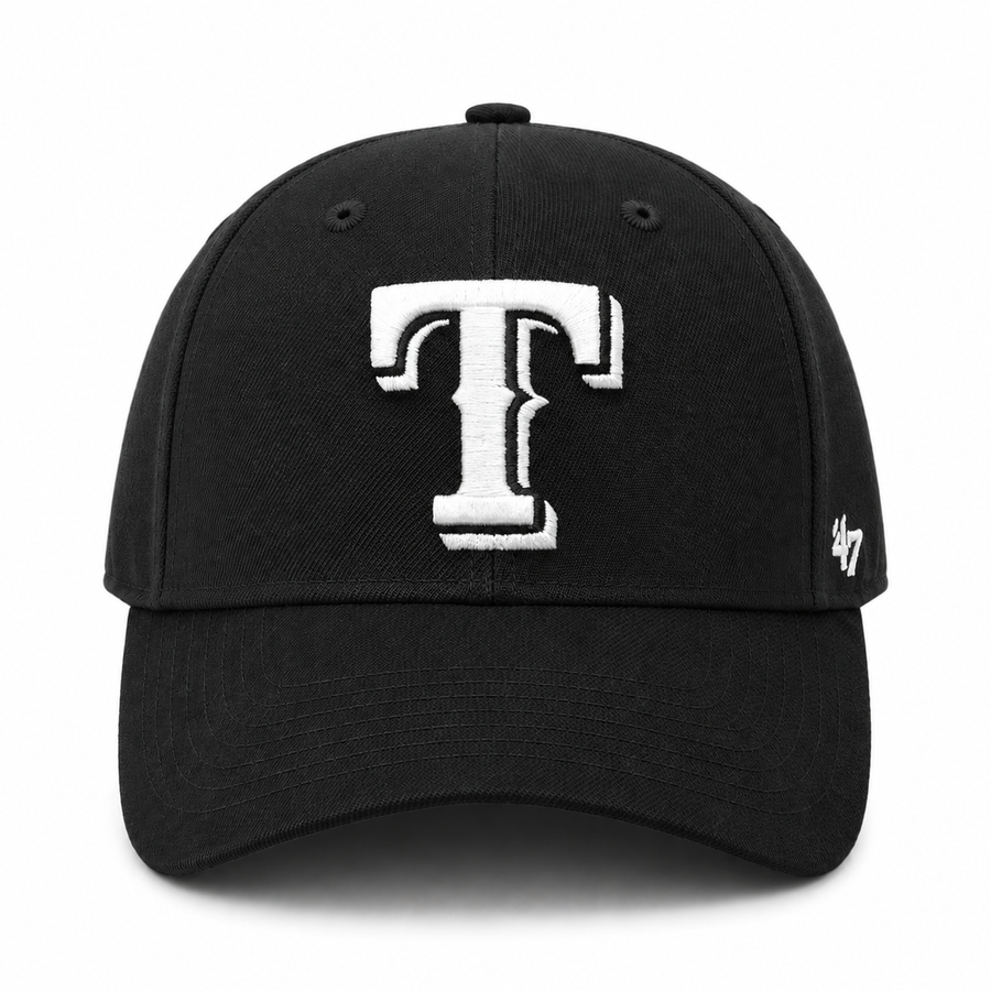 Texas Rangers '47 Brand MVP Adjustable Baseball Cap - Black - Product Image