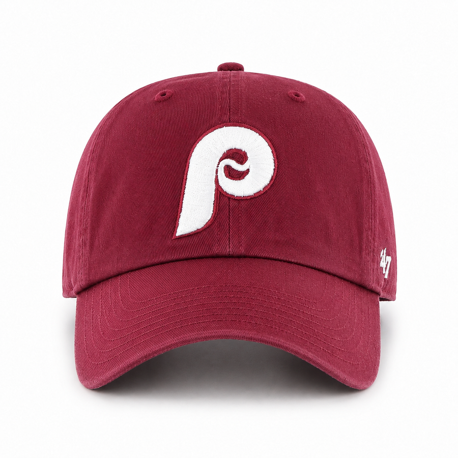 Philadelphia Phillies '47 Brand Clean Up Adjustable Dad Cap - Maroon - Product Image
