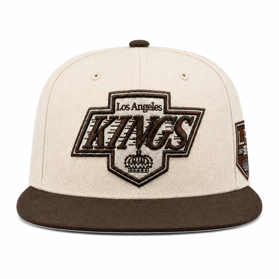 Los Angeles Kings '50th Anniversary' Creme/Mocha Mitchell & Ness OG Adjustable Snapback Hat