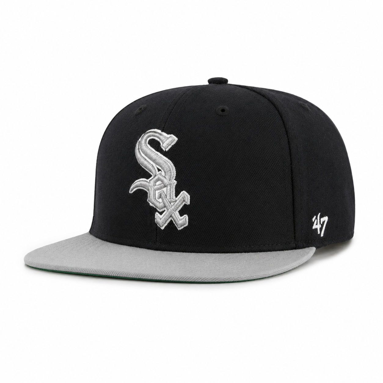 Chicago White Sox '47 Brand Captain Adjustable Snapback - Black/Silver - Product Image