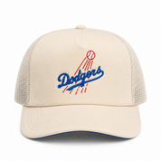 Los Angeles Dodgers Evergreen Creme Mitchell & Ness Pro Pinch Adjustable Trucker Snapback - Product Image