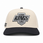 Los Angeles Kings Creme/Black A-Frame Mitchell & Ness Adjustable Pro Pinch Snapback - Product Image