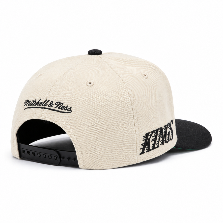 Los Angeles Kings Creme/Black A-Frame Mitchell & Ness Adjustable Pro Pinch Snapback - Product Image