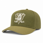 Anaheim Ducks Creme/Olive A-Frame Mitchell & Ness Adjustable Pro Pinch Snapback - Product Image