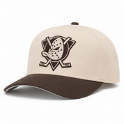 Anaheim Ducks Creme/Brown A-Frame Mitchell & Ness Adjustable Pro Pinch Snapback - Product Image