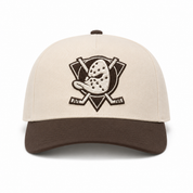 Anaheim Ducks Creme/Brown A-Frame Mitchell & Ness Adjustable Pro Pinch Snapback - Product Image