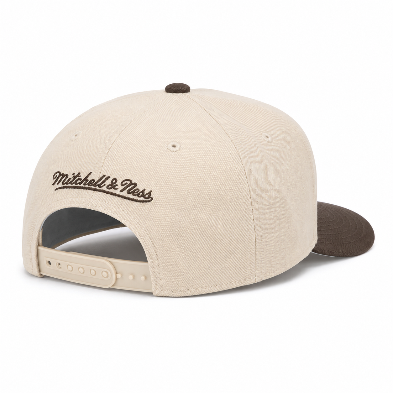 Anaheim Ducks Creme/Brown A-Frame Mitchell & Ness Adjustable Pro Pinch Snapback - Product Image