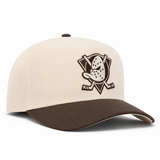 Anaheim Ducks Creme/Brown A-Frame Mitchell & Ness Adjustable Pro Pinch Snapback