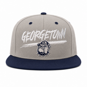 Georgetown Hoyas Gray/Navy Mitchell & Ness OG Adjustable Snapback Hat - Product Image