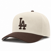 Los Angeles Dodgers Creme/Mocha A-Frame Mitchell & Ness Adjustable Pro Pinch Snapback - Product Image