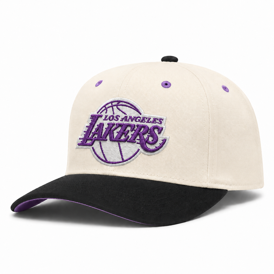 Los Angeles Lakers Creme/Black A-Frame Mitchell & Ness Snapback