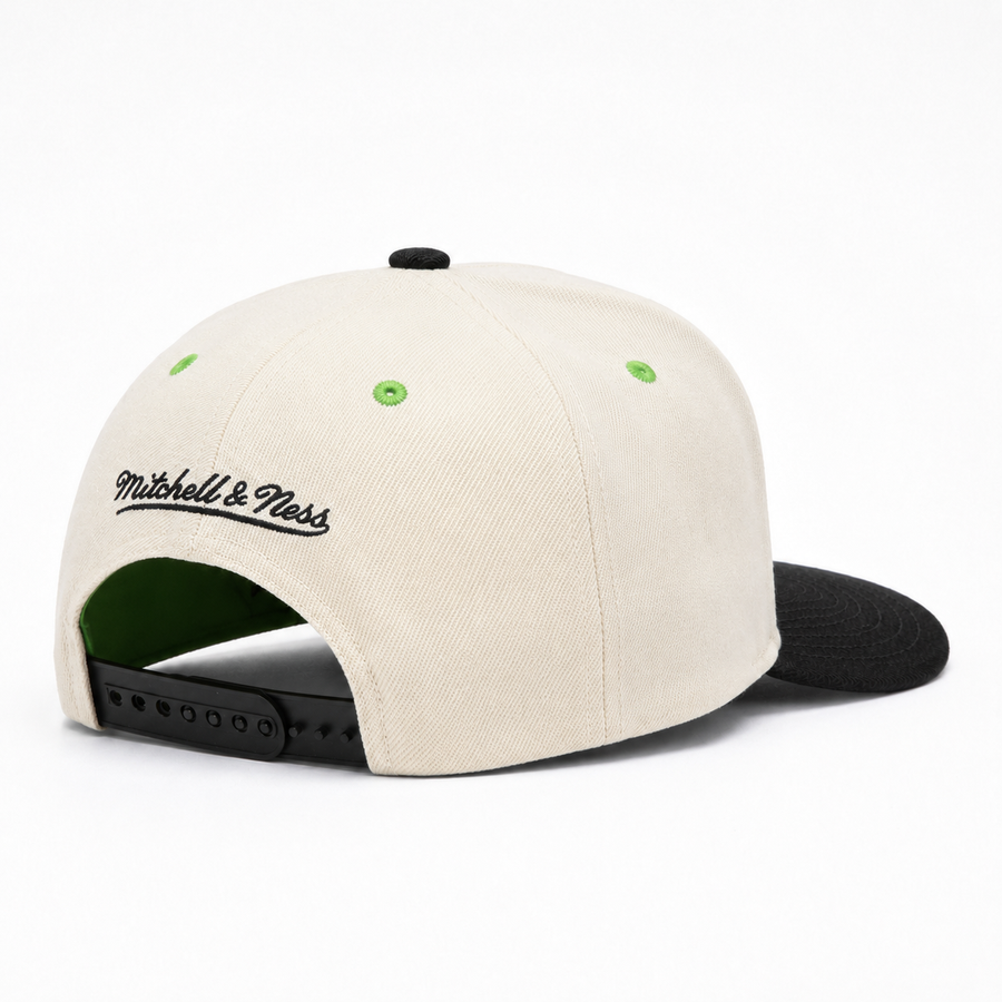 Oakland Athletics Creme/Black A-Frame Mitchell & Ness Snapback - Product Image