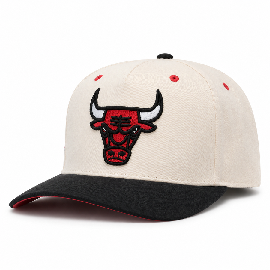 Chicago Bulls Creme/Black A-Frame Mitchell & Ness Snapback