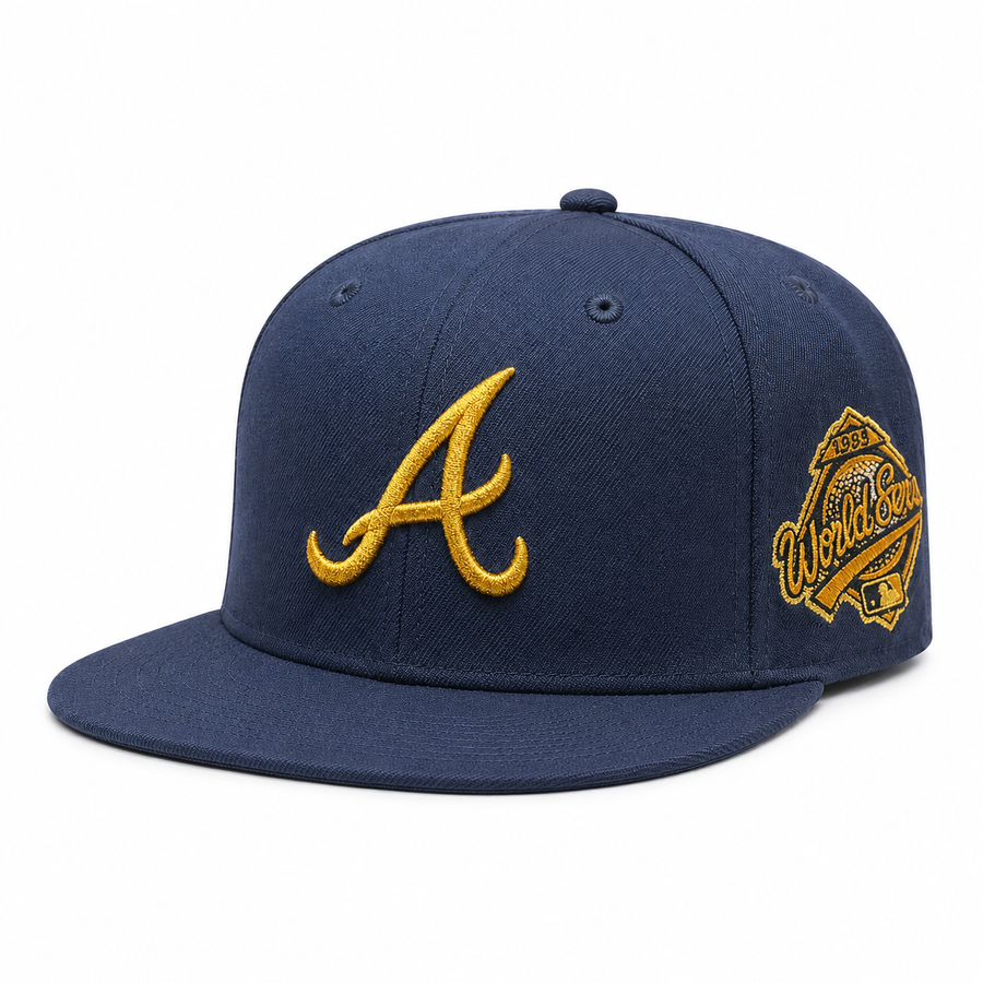 Atlanta Braves 'World Series Identity' Navy/Gold Mitchell & Ness OG Adjustable Snapback