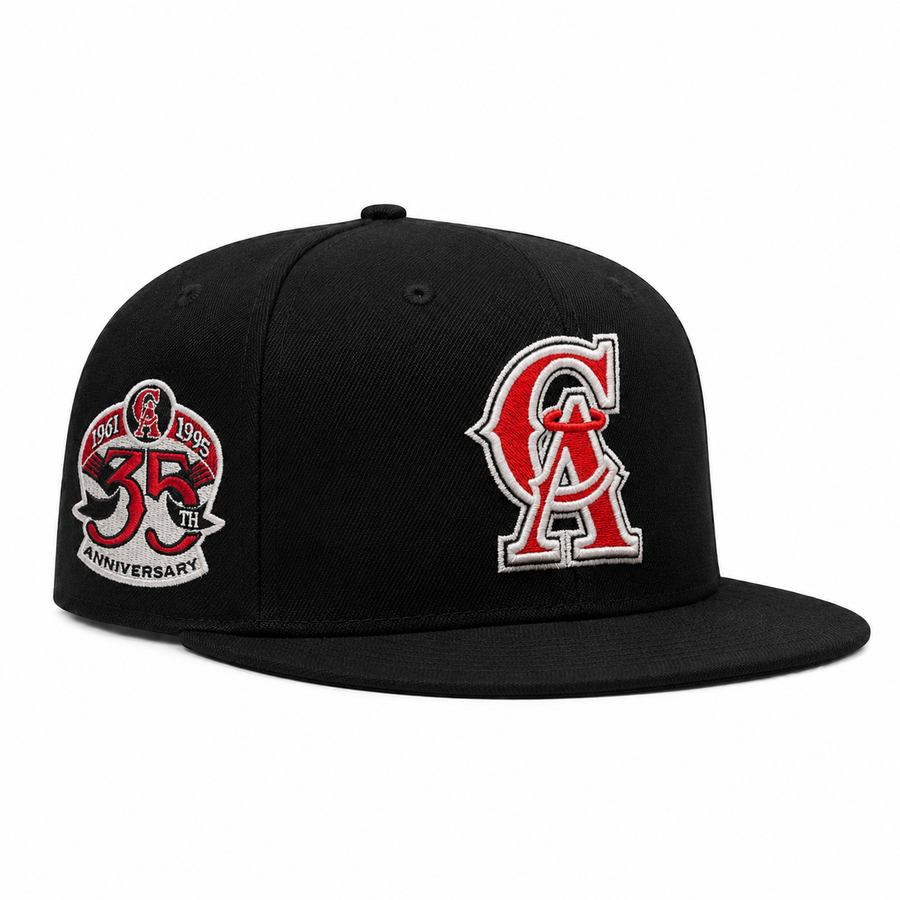 Los Angeles Angels '35th Anniversary' Black Mitchell & Ness OG Adjustable Snapback