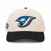 Toronto Blue Jays Creme/Black A-Frame Mitchell & Ness Pro Pinch Adjustable Snapback - Product Image