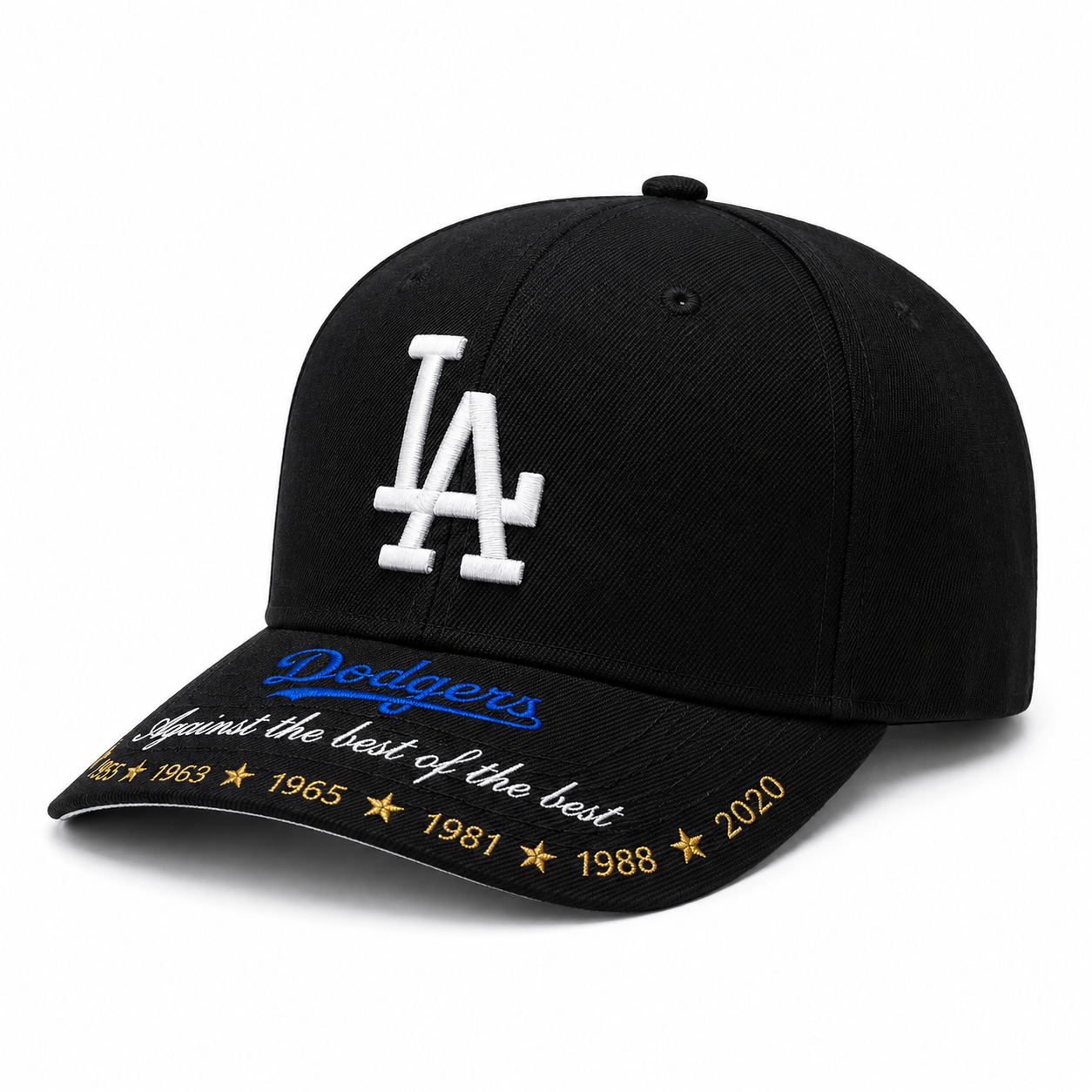 Los Angeles Dodgers 'Against the best of the best' Black Mitchell & Ness Adjustable Pro Crown Snapback Hat - Product Image