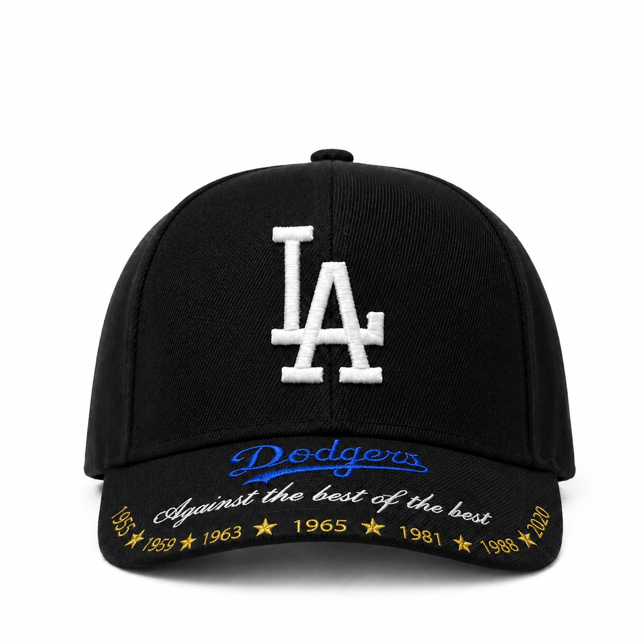 Los Angeles Dodgers 'Against the best of the best' Black Mitchell & Ness Adjustable Pro Crown Snapback Hat - Product Image