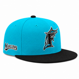 Florida Marlins Teal/Black Mitchell & Ness Snapback