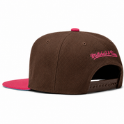 Los Angeles Dodgers '100th Anniversary' Mocha Brown/Pink Mitchell & Ness Snapback - Product Image