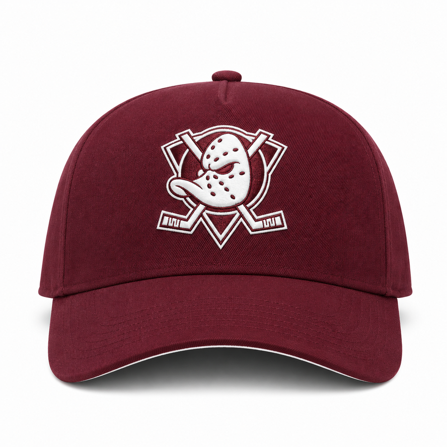 Anaheim Ducks Creme/Maroon A-Frame Mitchell & Ness Adjustable Pro Pinch Snapback - Product Image