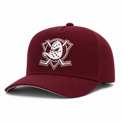 Anaheim Ducks Creme/Maroon A-Frame Mitchell & Ness Adjustable Pro Pinch Snapback - Product Image