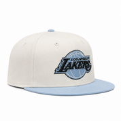 Los Angeles Lakers White/Light Blue Mitchell & Ness Snapback - Product Image