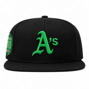 Oakland Athletics '50th Anniversary' Black/Green Mitchell & Ness Snapback - Product Image