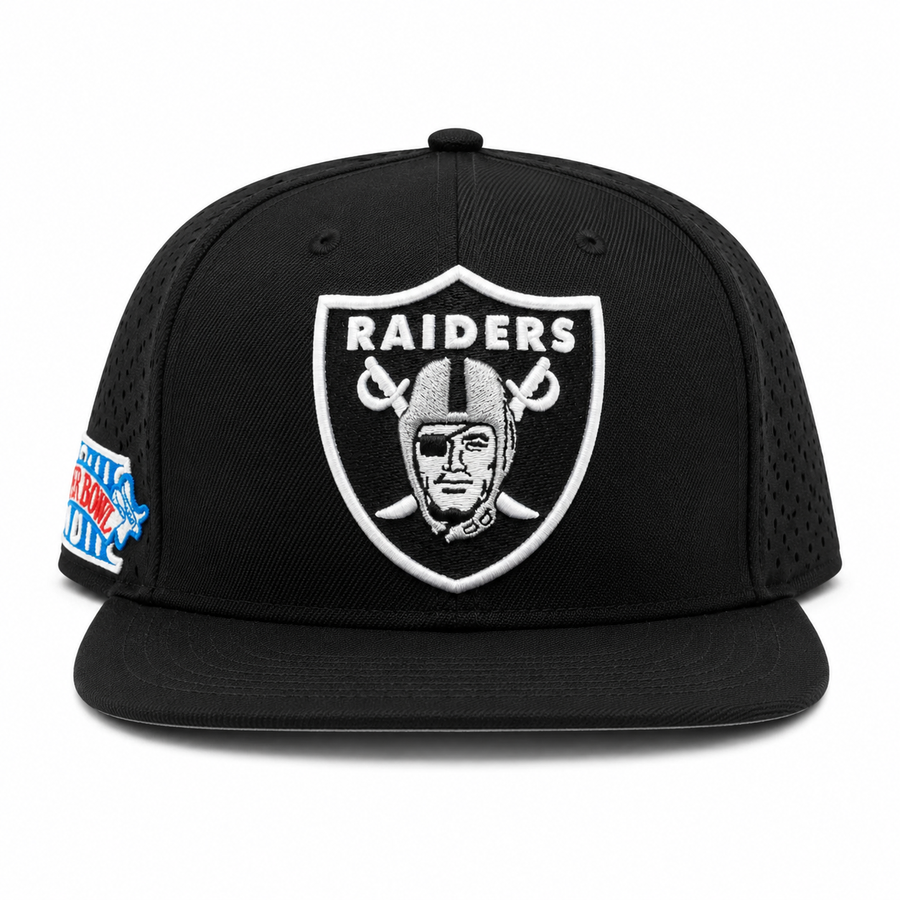 Las Vegas Raiders 'Super Bowl Mesh' Black Pro Standard Adjustable Snapback Hat - Product Image