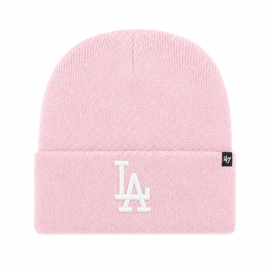 Los Angeles Dodgers '47 Brand Cuff Knit Beanie - Light Pink - Product Image
