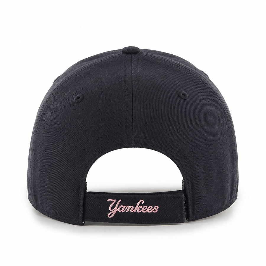 New York Yankees '47 Brand MVP Adjustable Baseball Cap - Black/Pink - Product Image