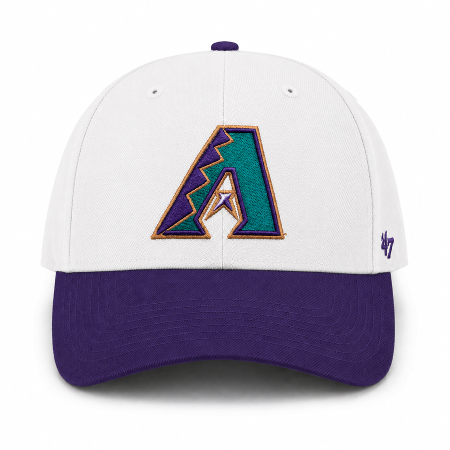 Arizona Diamondbacks '47 Brand MVP Adjustable Baseball Cap - White/Purple - Product Image