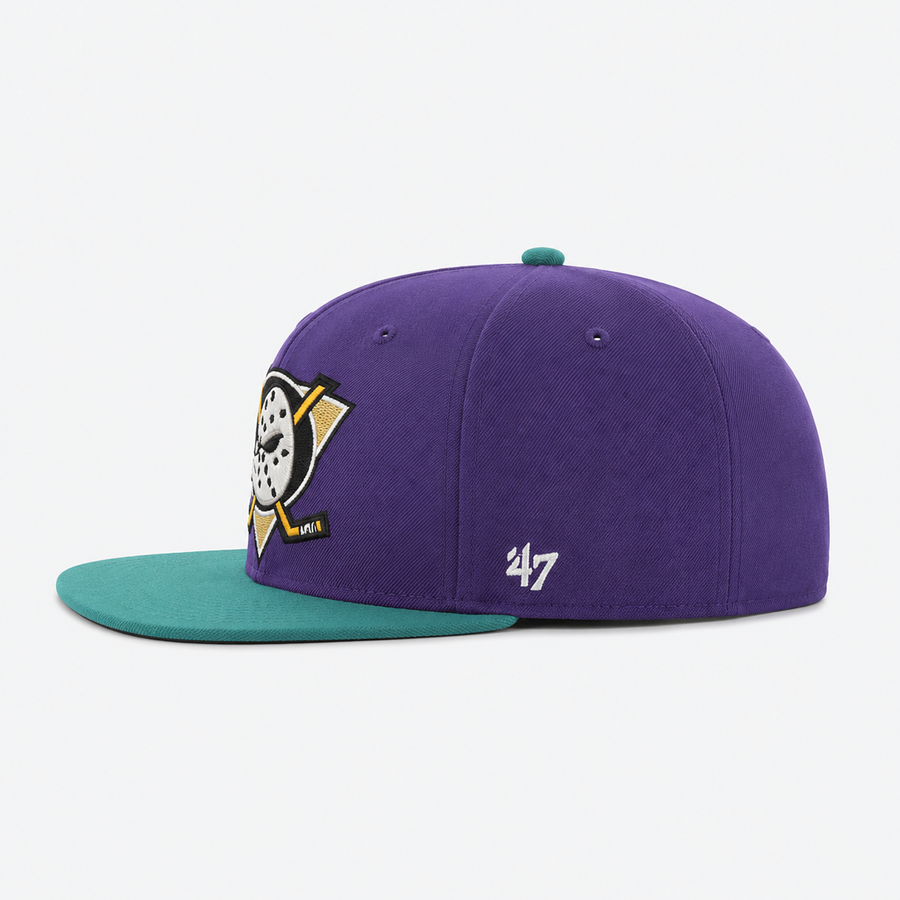 Anaheim Ducks '47 Brand Captain Adjustable Snapback - Purple/Turquoise - Product Image